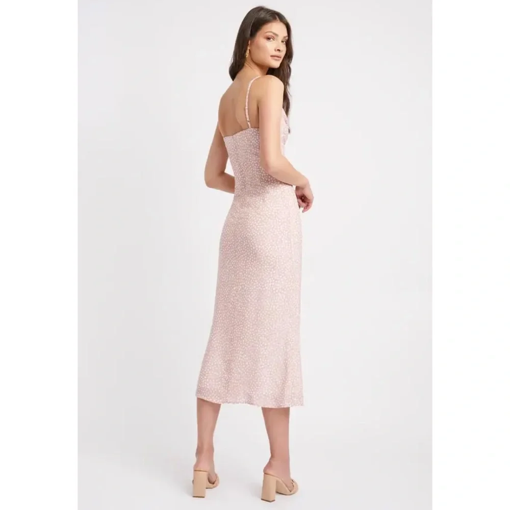 KOOKAI 'Karlie' Rosie Pink Print Twist Front Midi Dress Size 34 AU 6 RRP $220 - Picture 2 of 12